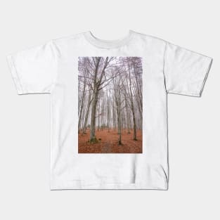 Winter landscape with frost on trees Kids T-Shirt